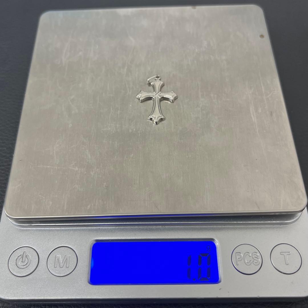 (C080506)Pt850 ネックレストップ 十字架 チャーム アクセサリー