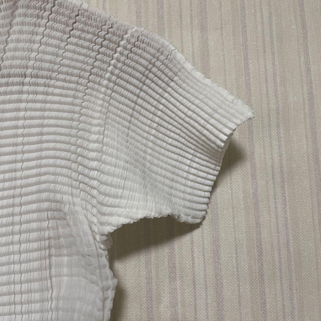 ISSEY MIYAKE 長袖トップス プリーツ加工 ホワイト