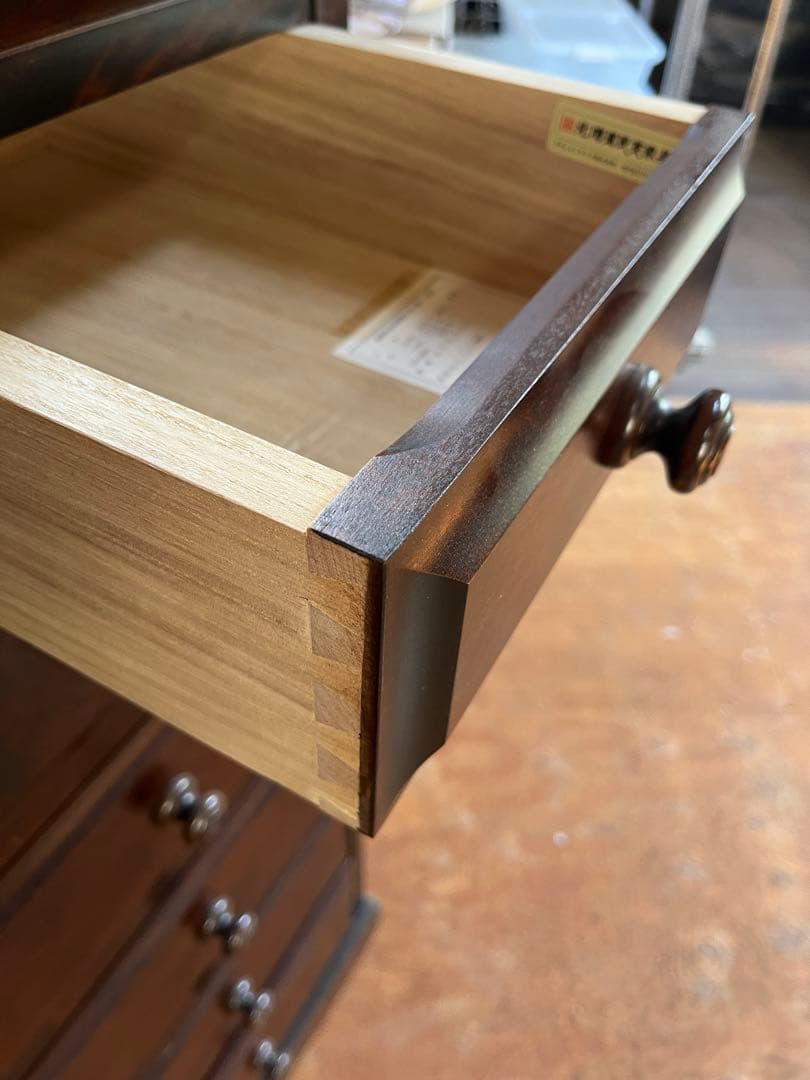 北海道民芸家具　クラレインテリア　樺桜　木製タンス 6引き出し