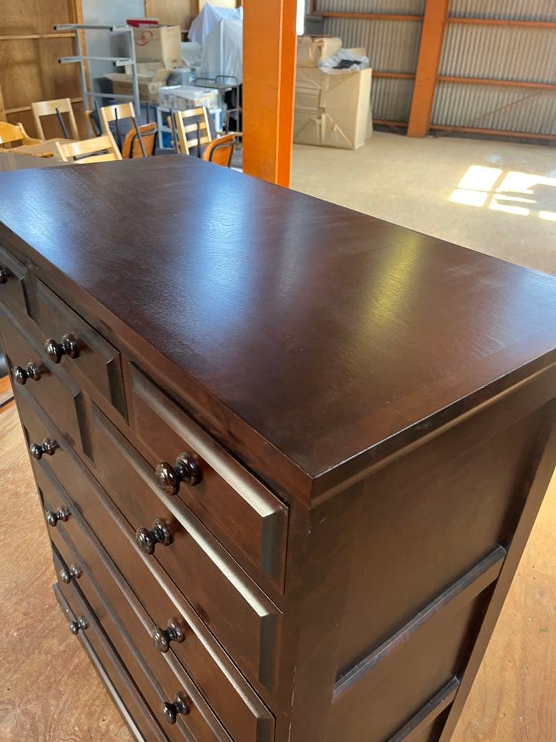 北海道民芸家具　クラレインテリア　樺桜　木製タンス 6引き出し