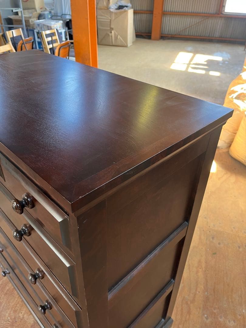 北海道民芸家具　クラレインテリア　樺桜　木製タンス 6引き出し