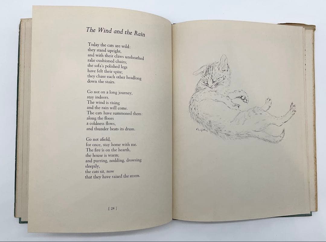 初版1950年『夜と猫』藤田嗣治 挿絵12点入り 経年あり 希少 挿絵本