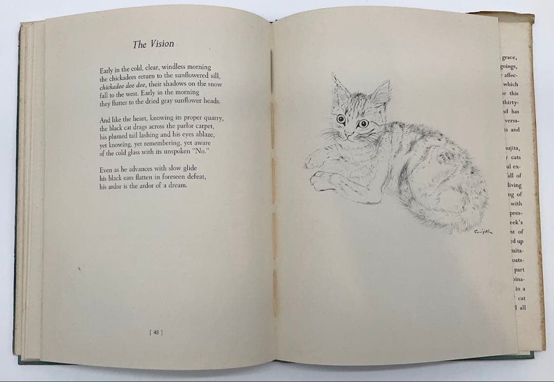 初版1950年『夜と猫』藤田嗣治 挿絵12点入り 経年あり 希少 挿絵本