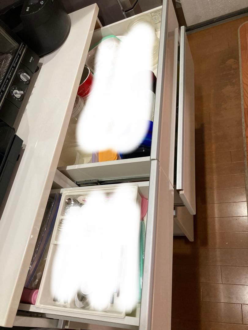 【訳あり・送料込☆】ニトリ 鏡面仕様キッチンカウンター 幅120cmキュリー2白