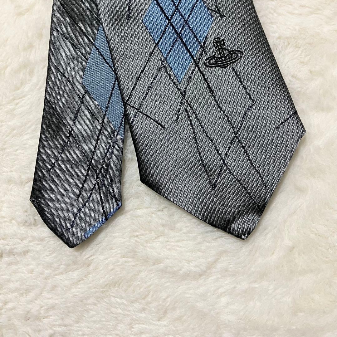 新品同様 タグ付 ヴィヴィアンウエストウッド ネクタイ 絹 シルク オーブ 総柄