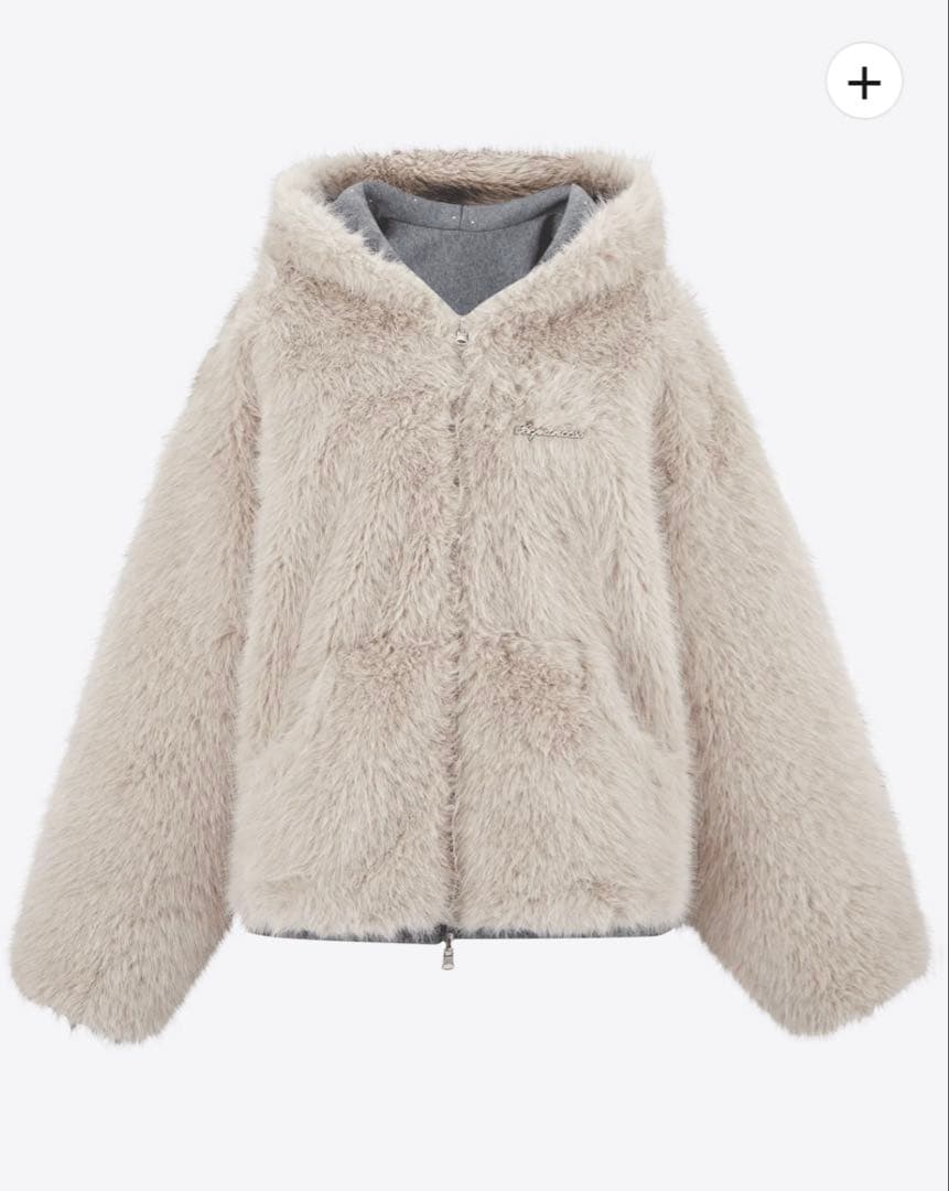 トップス ANDWANG Kirakira 2way fur zip up