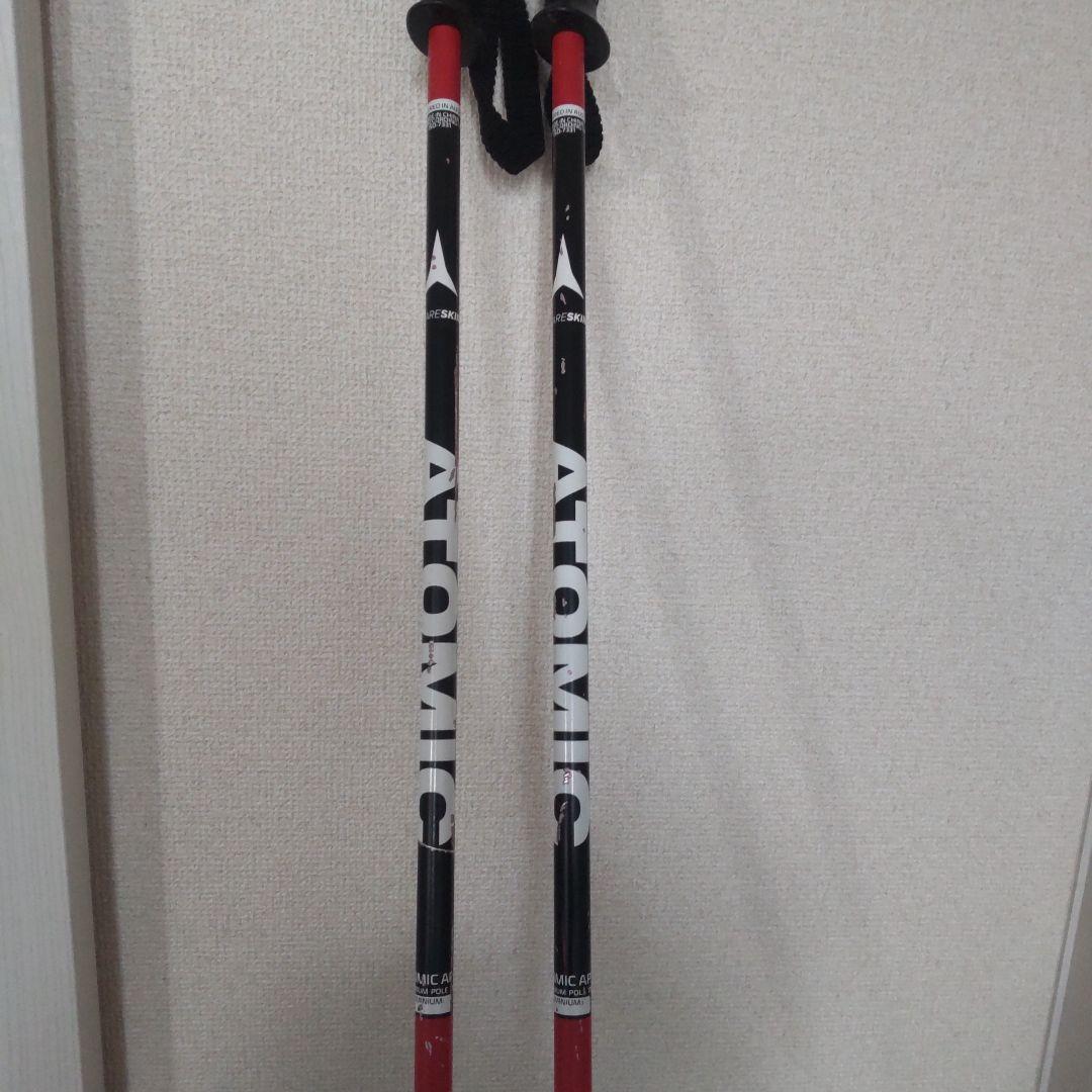 Atomic スキー板 130cmビィンディング、 ポール付き