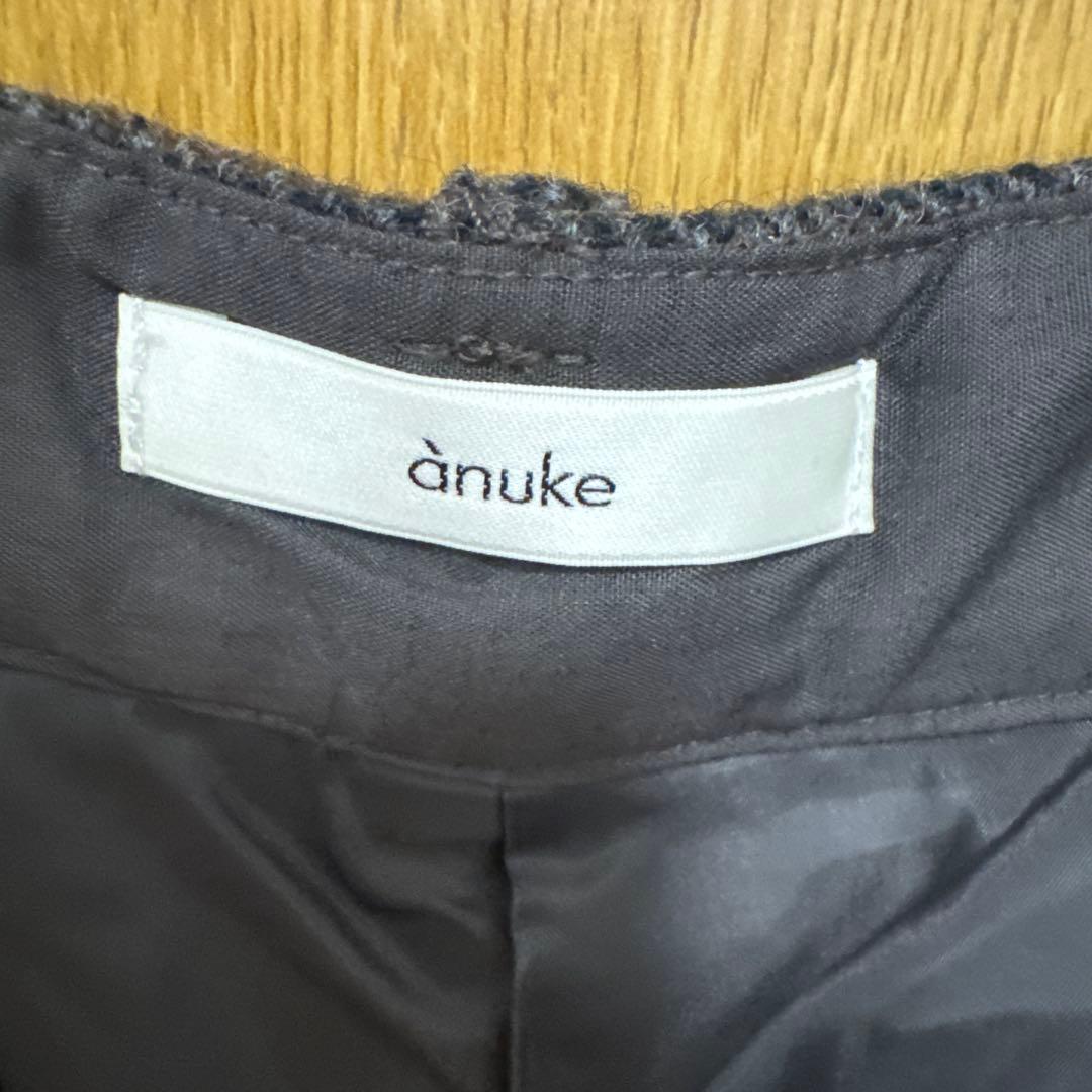 ànukeヘリンボーンショートパンツ　ブラウン