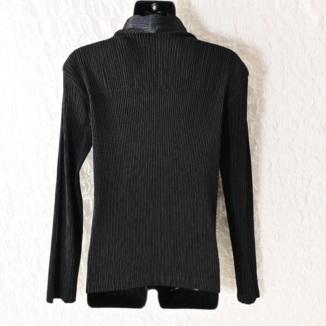 Y5 サイズ3 イッセイミヤケ プリーツ 黒 ショールカラー ジャケット