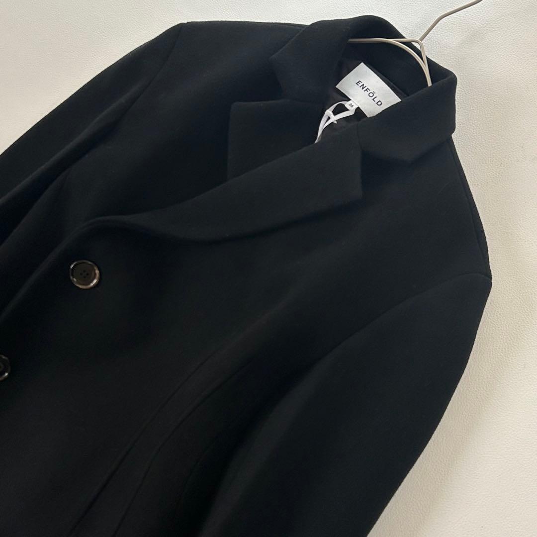定価8万 未使用タグ付き エンフォルド ウールピーコート ブラック