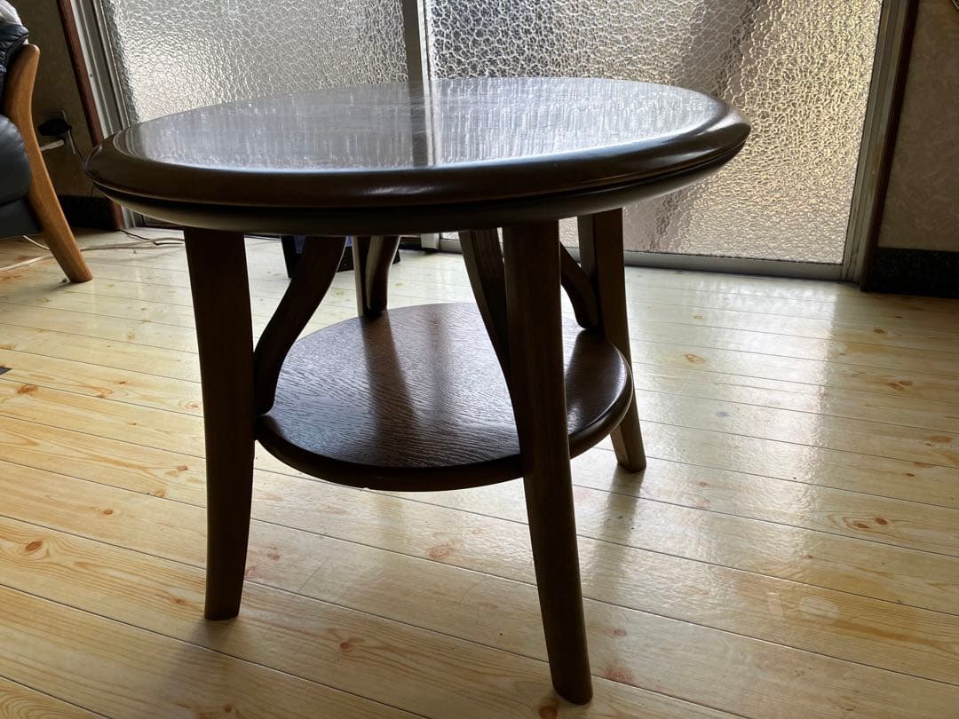 ☆値下げ！カリモク　丸テーブル　ローテーブル　木製　ヴィンテージ　デザインが素敵