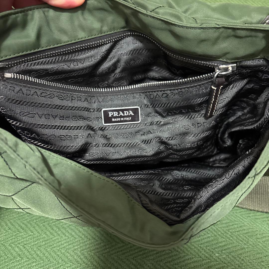 PRADA プラダ オリーブ グリーン ショルダーバッグ キルティング ナイロン