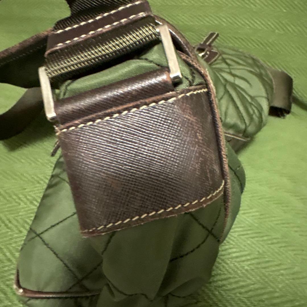 PRADA プラダ オリーブ グリーン ショルダーバッグ キルティング ナイロン