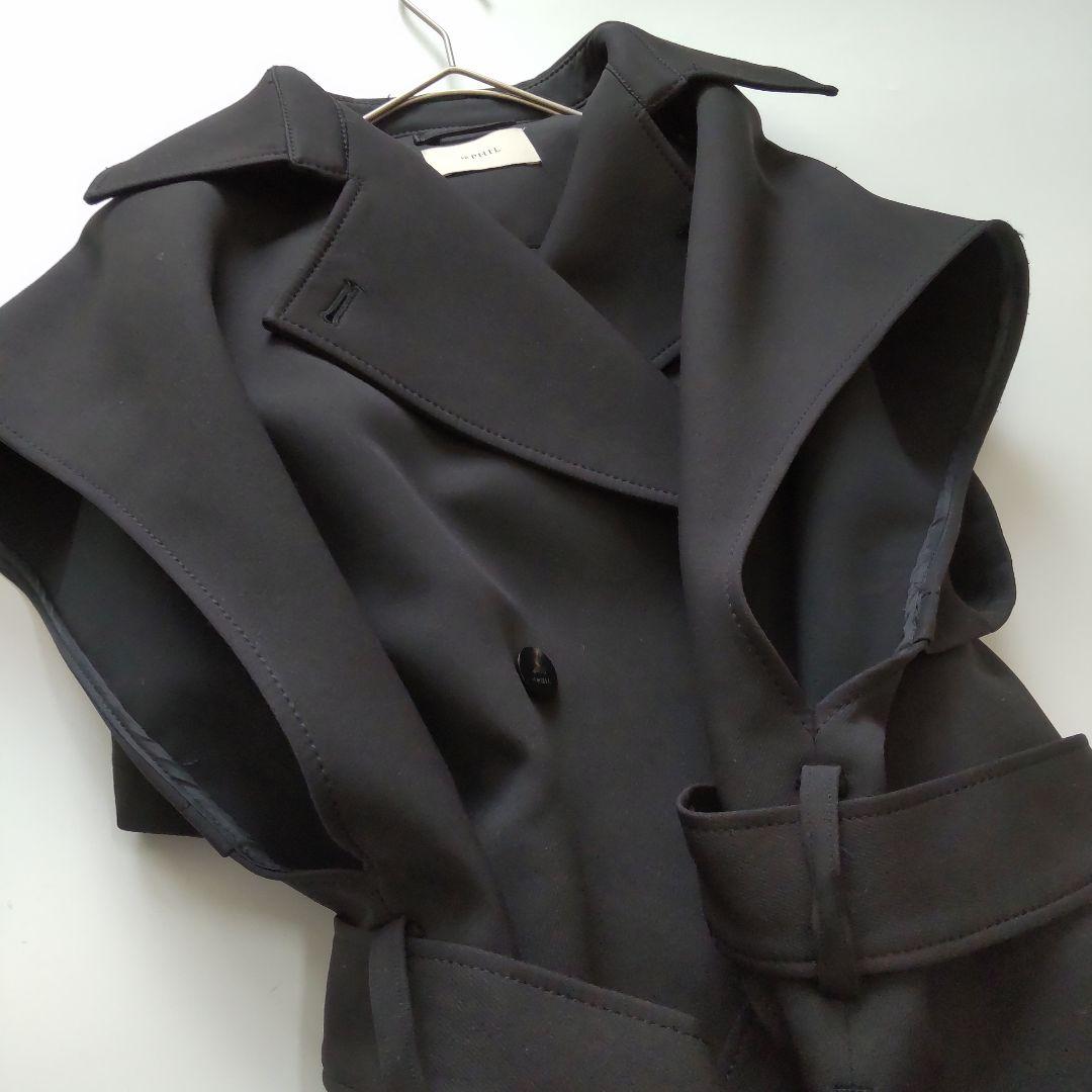 美品 23SS ルフィル マトラッセ トリプルクロスジレ ベルト付き ブラック