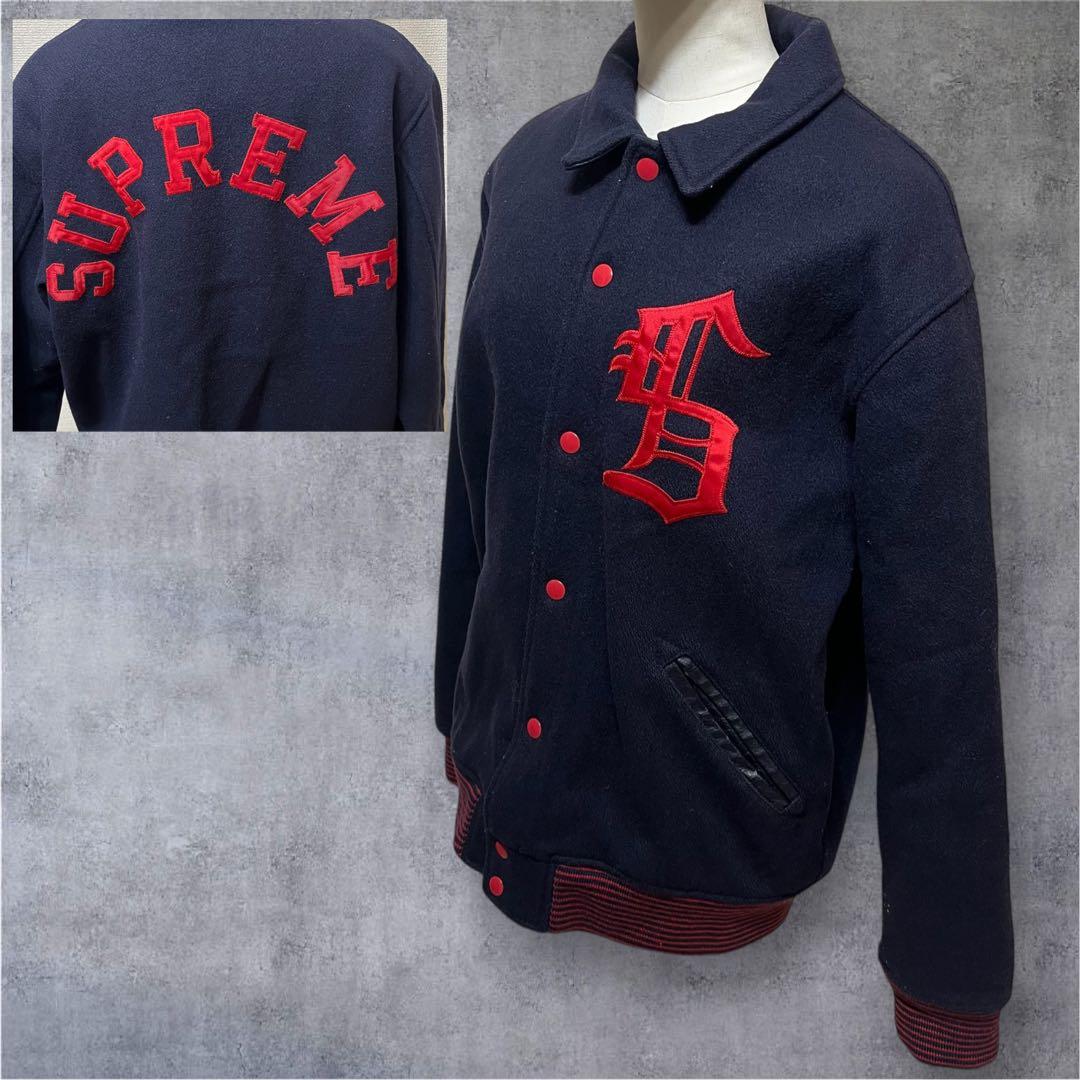 SUPREME ウール　スタジャン　Lサイズ ネイビー2010AW シュプリーム