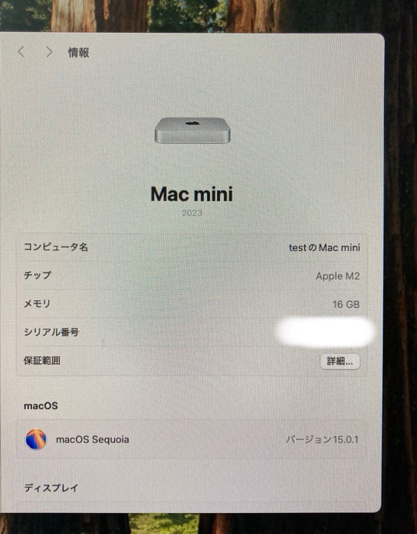 S*F様 M2 Mac mini 2023 16Gb/256GB