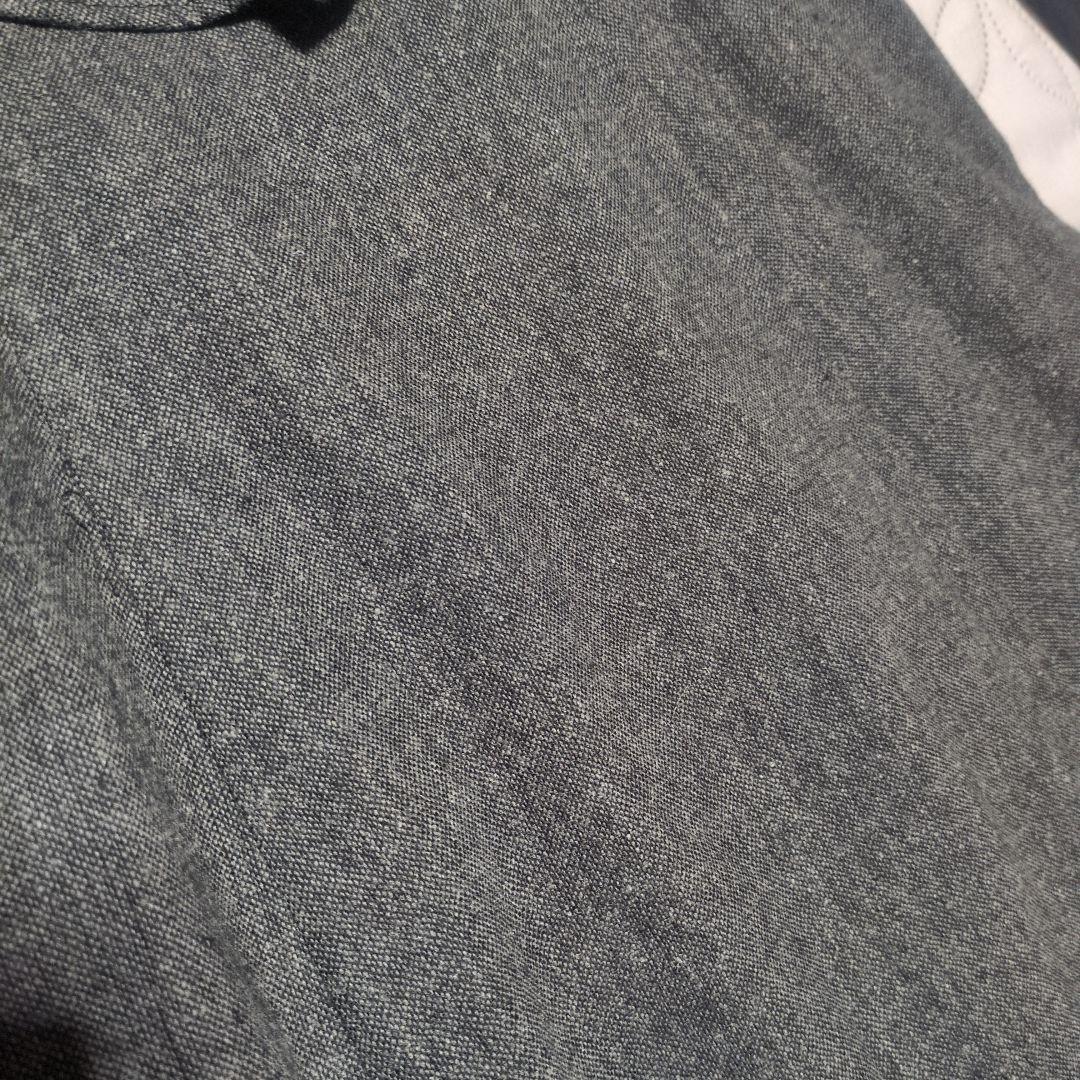 リボンディテールドッキングワンピース　ブラック×グレー　長袖