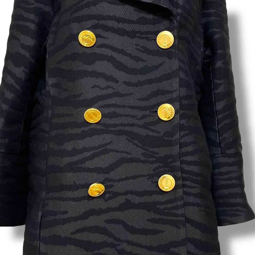 KENZO ×  コラボ ロングコート ブラック EUR32 金ボタン