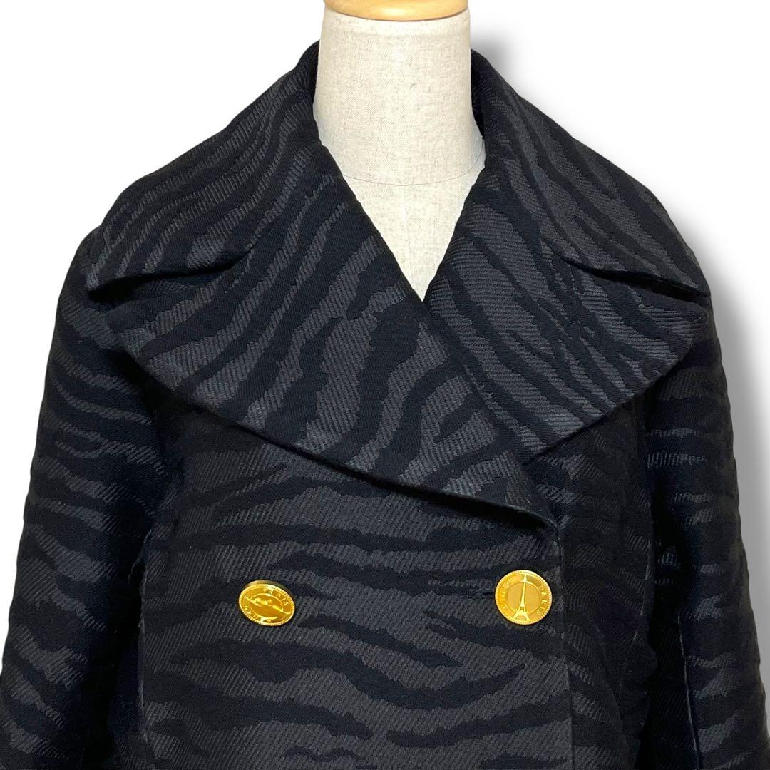 KENZO ×  コラボ ロングコート ブラック EUR32 金ボタン