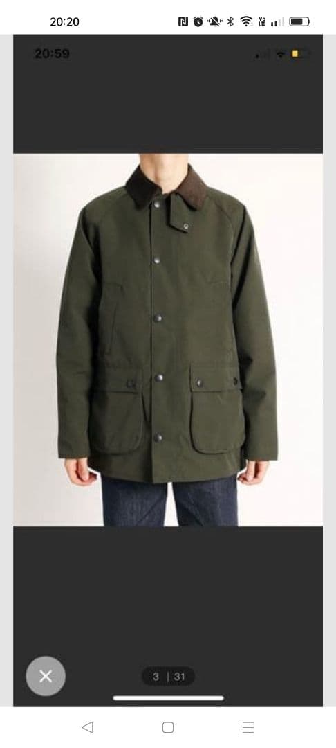 Barbour カバーオール 40\" オリーブグリーン