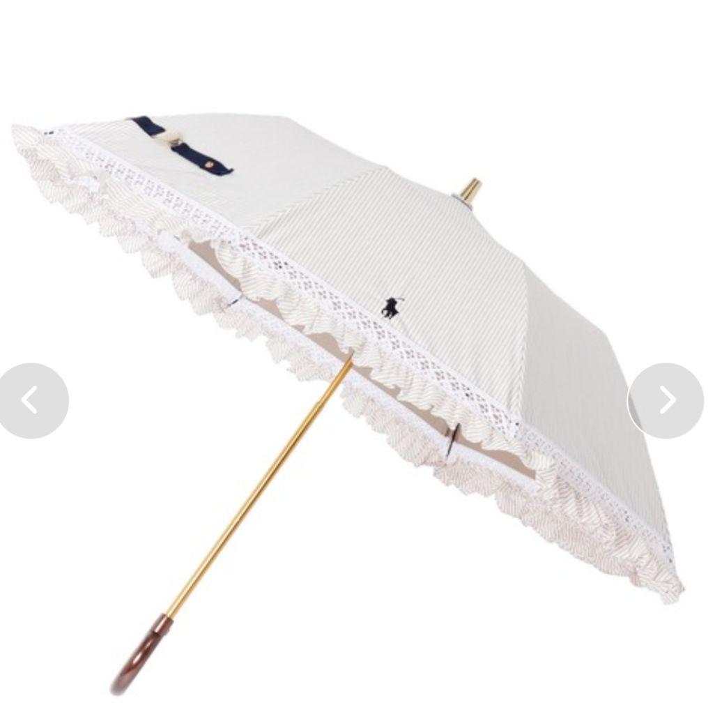 ☆新品☆Polo Ralph Lauren 折りたたみ傘 ストライプ　フリル