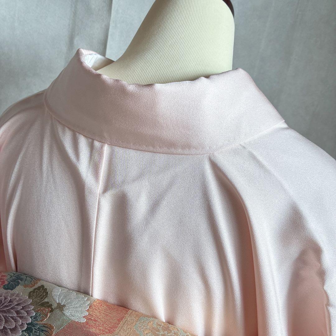 訪問着　フルセット　着物　正絹　入学式　繊細な花刺繍　淡彩の華　薄桃色　J10