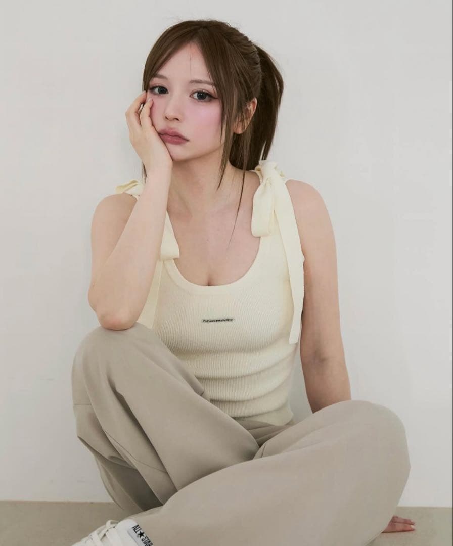 トップス Avrill ribbon tops andmary ivory