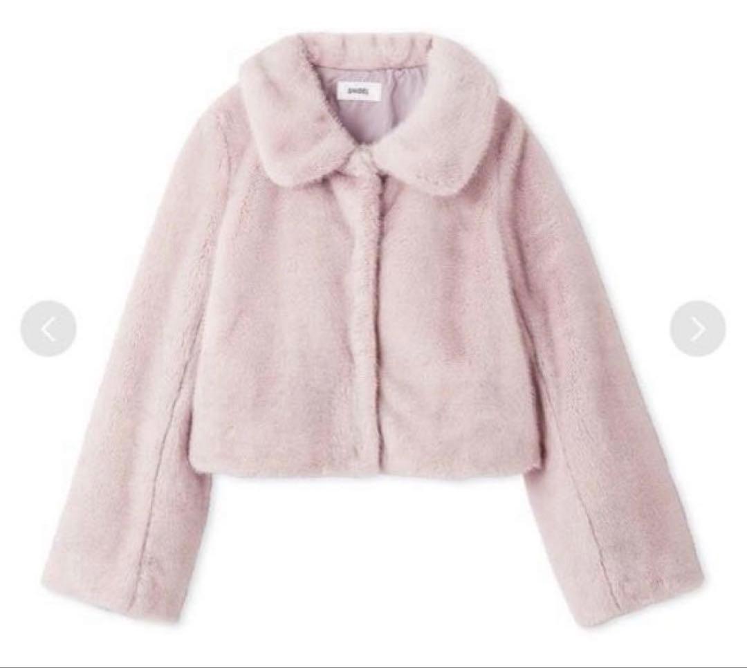 最終値下げ！SNIDEL ステンカラーショートファーコートジャケット　ピンク 1