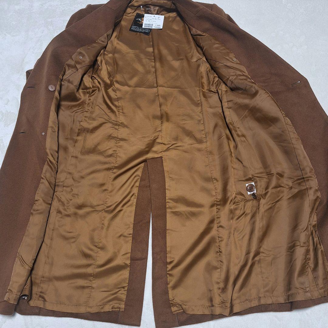 新品★カシミヤ100 ロングダブルチェスターコート肩幅43 着丈113