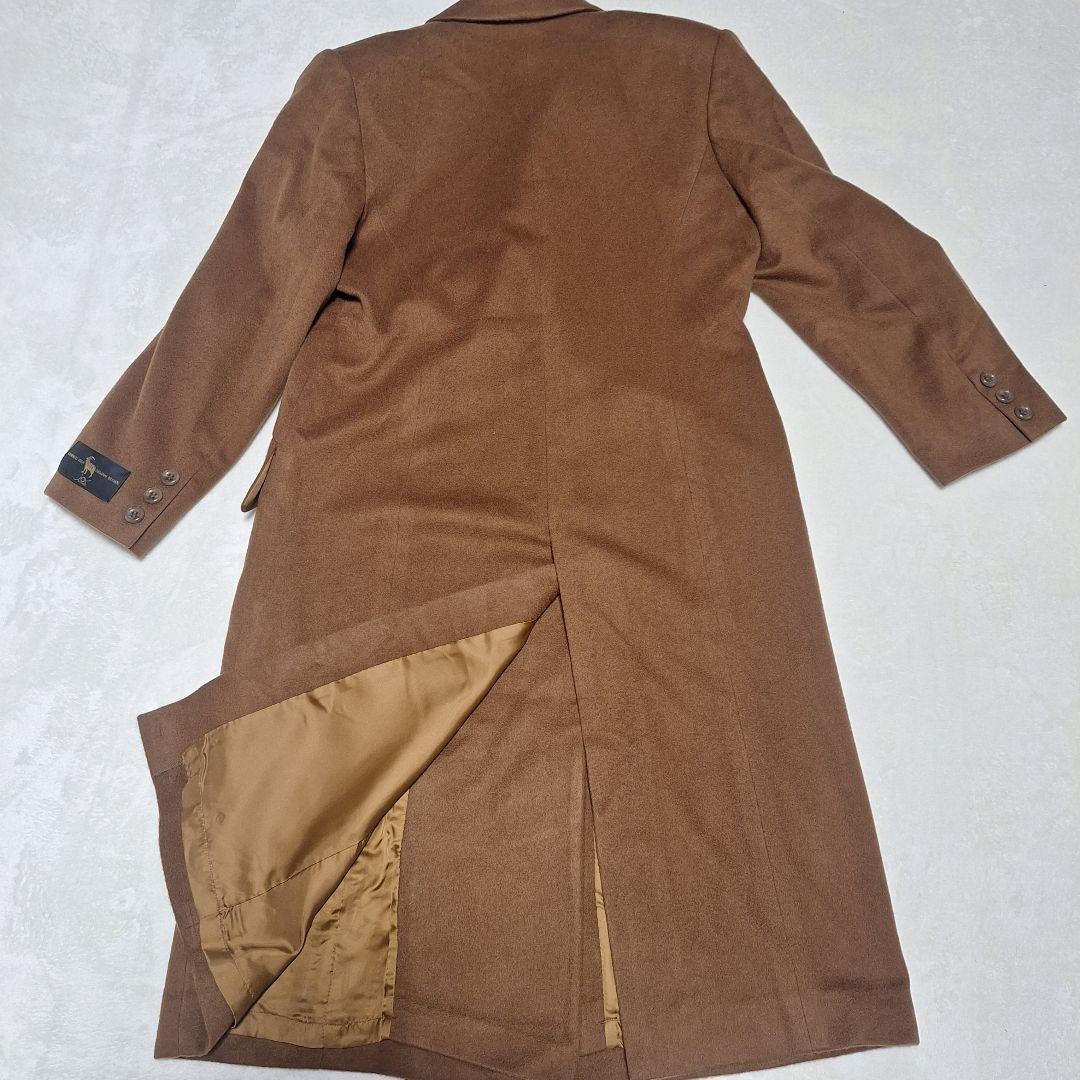 新品★カシミヤ100 ロングダブルチェスターコート肩幅43 着丈113