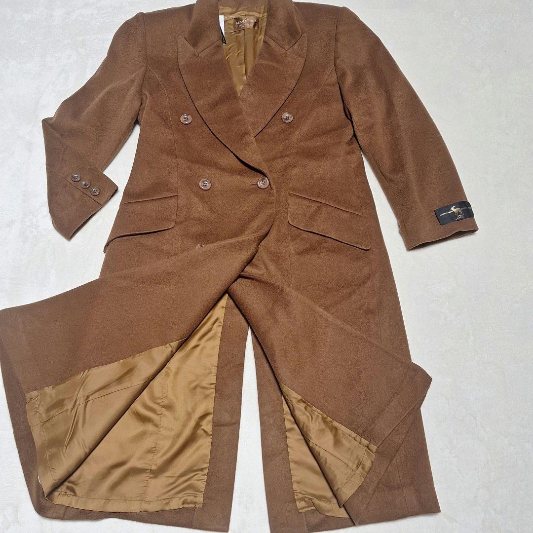 新品★カシミヤ100 ロングダブルチェスターコート肩幅43 着丈113