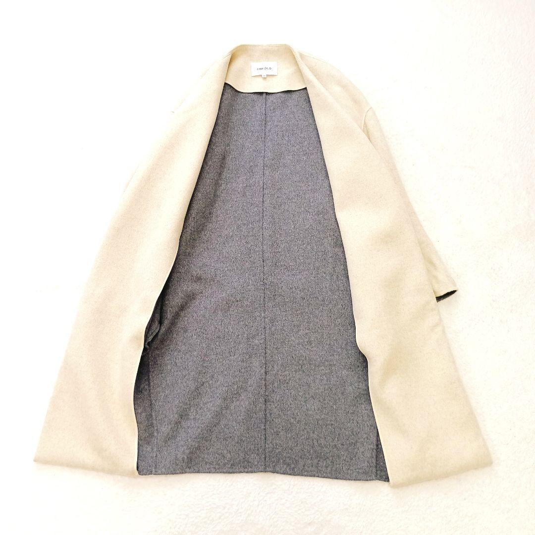 ENFOLD ウールリバーノーカラーコート　 ダブルフェイス