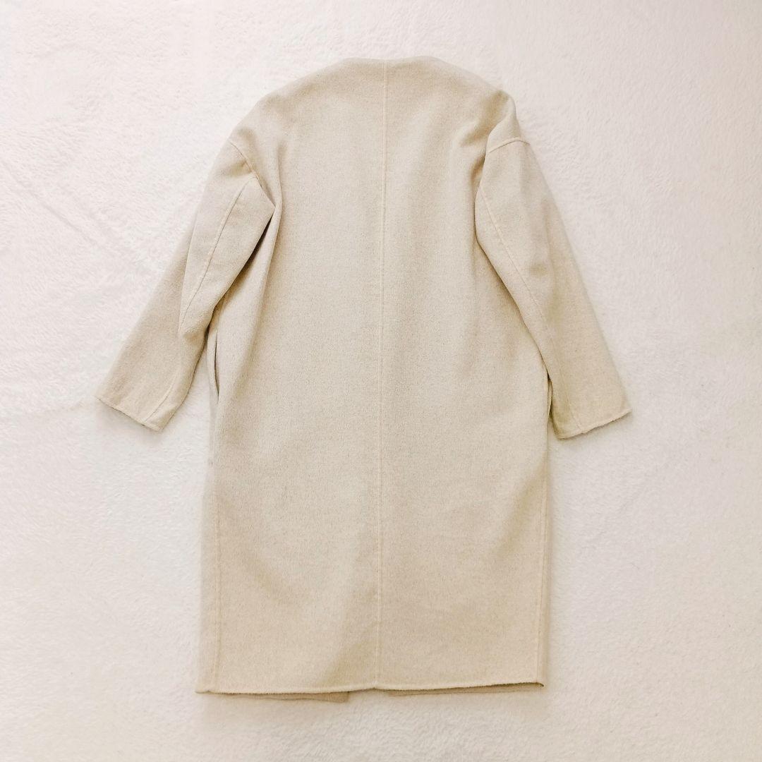 ENFOLD ウールリバーノーカラーコート　 ダブルフェイス