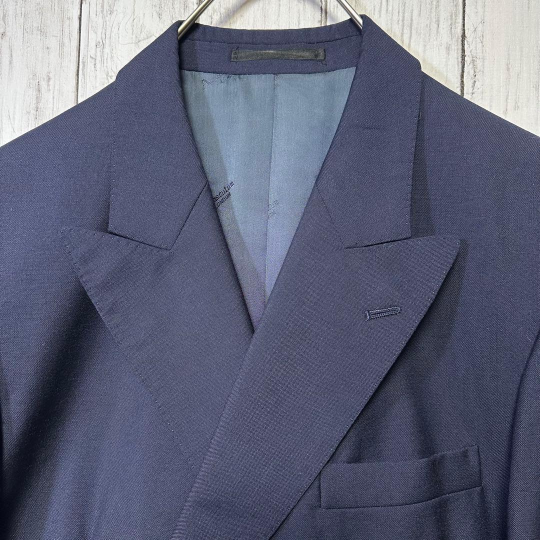 【Aquascutum☆英国製☆紺ブレ】モヘア混☆金ボタン☆M〜L ロゴ釦