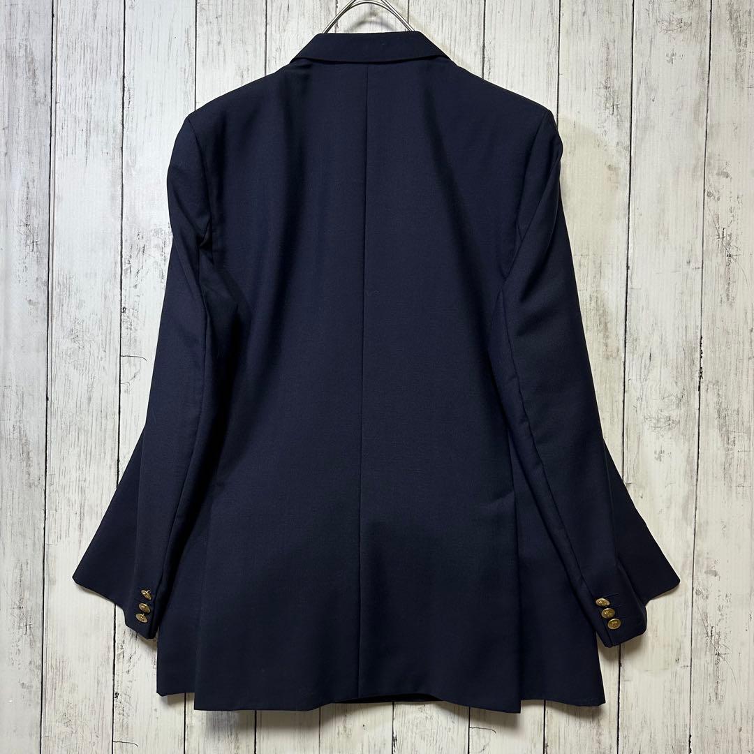 【Aquascutum☆英国製☆紺ブレ】モヘア混☆金ボタン☆M〜L ロゴ釦