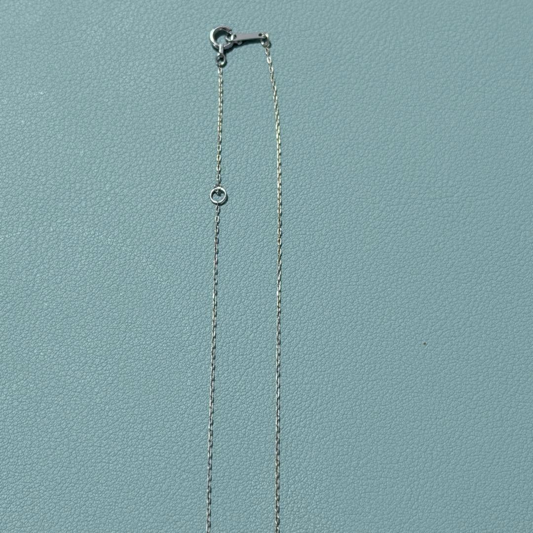 【 渡邊】K18 一粒ダイヤモンド ネックレス 0.1ct WG YG