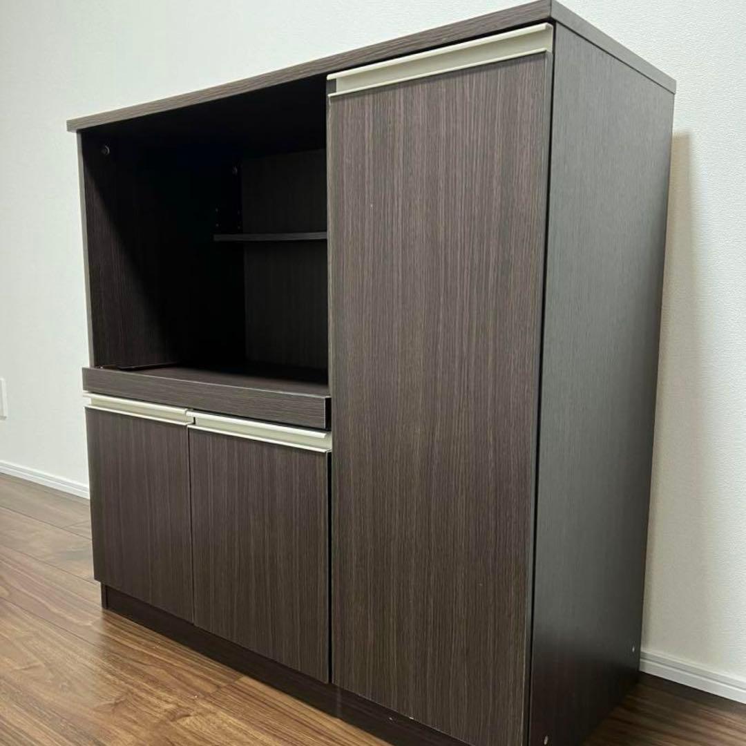 ニトリ レンジ台 フォルム 幅90cm ダークブラウン