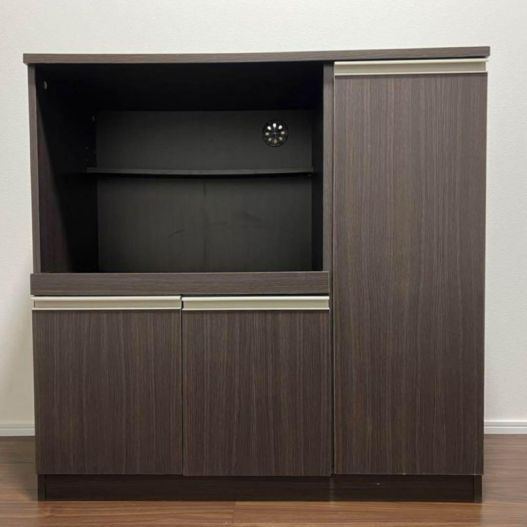 ニトリ レンジ台 フォルム 幅90cm ダークブラウン