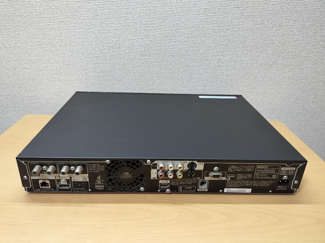 ソニー ブルーレイレコーダー 「BDZ-RX105」 動作品