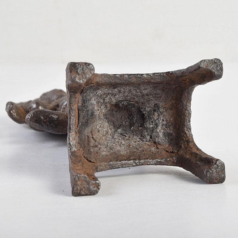 仏教美術　古鉄　観音菩薩像　仏像　置物　時代箱付　M　R9417