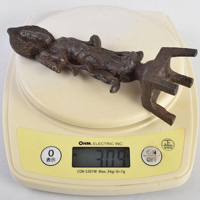 仏教美術　古鉄　観音菩薩像　仏像　置物　時代箱付　M　R9417