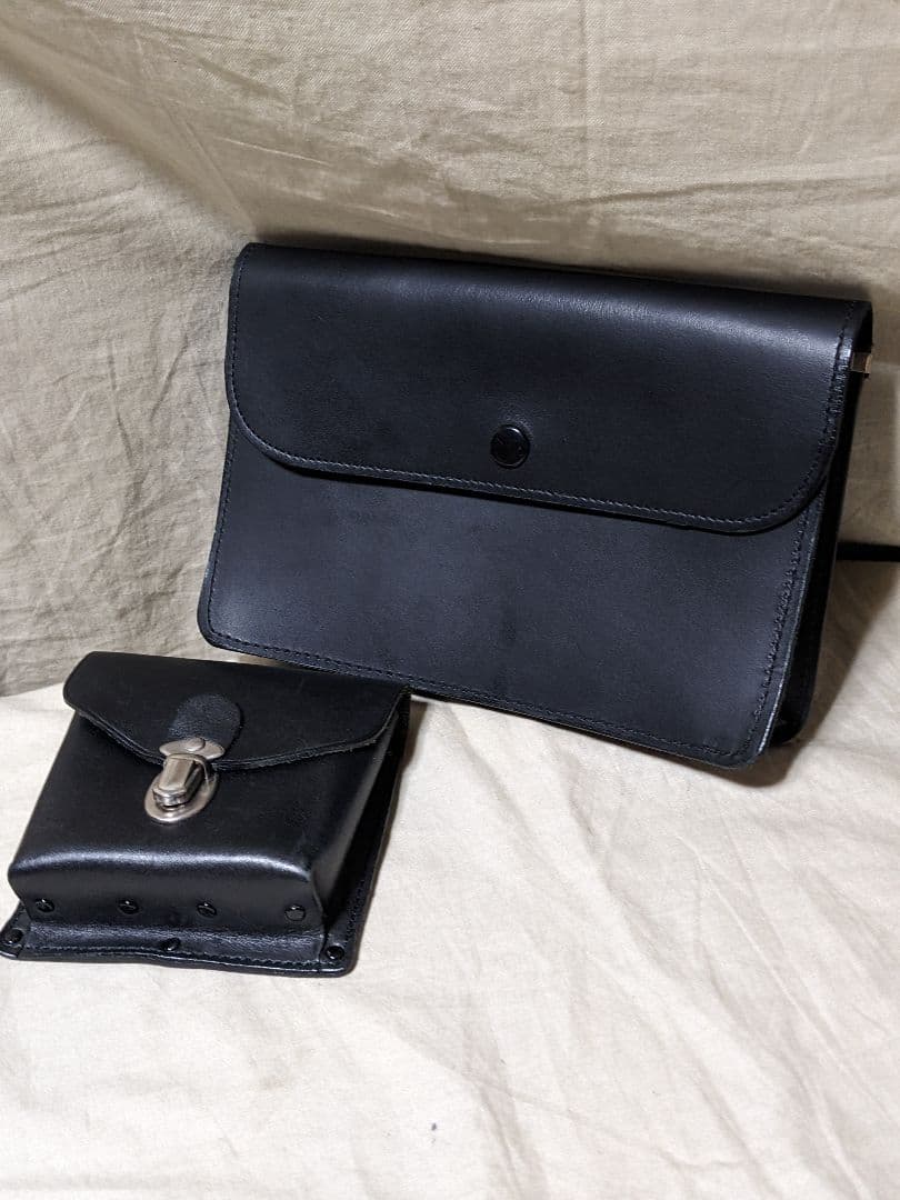 専用　昭和　白バイ　警官　交通機動隊 切符　書類　小物入 ベルト用バッグ　2点