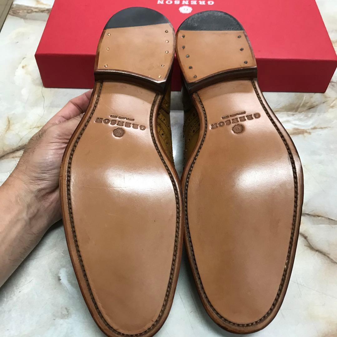 グレンソンウイングチップ革靴。新品未使用サイズ7。