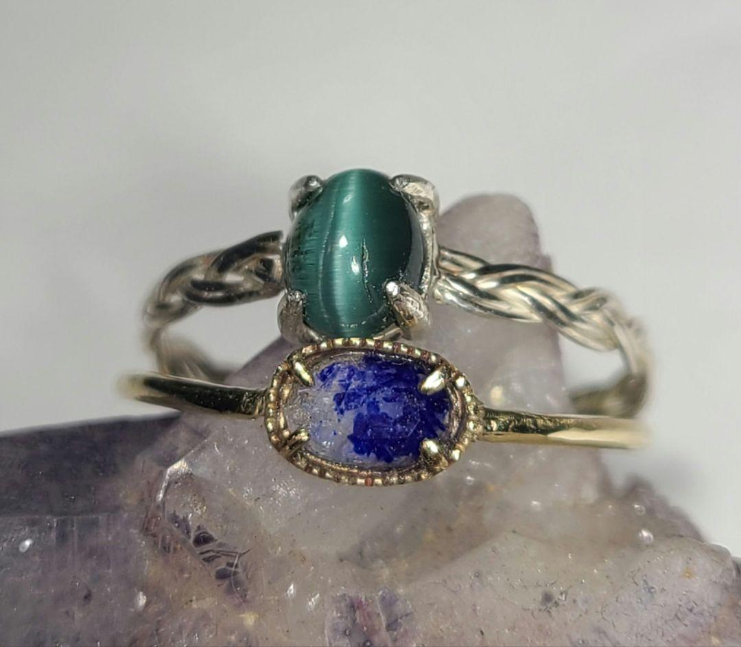 りり★トルマリンキャツアイ、ラズライトインソーダライト★リングオーダー