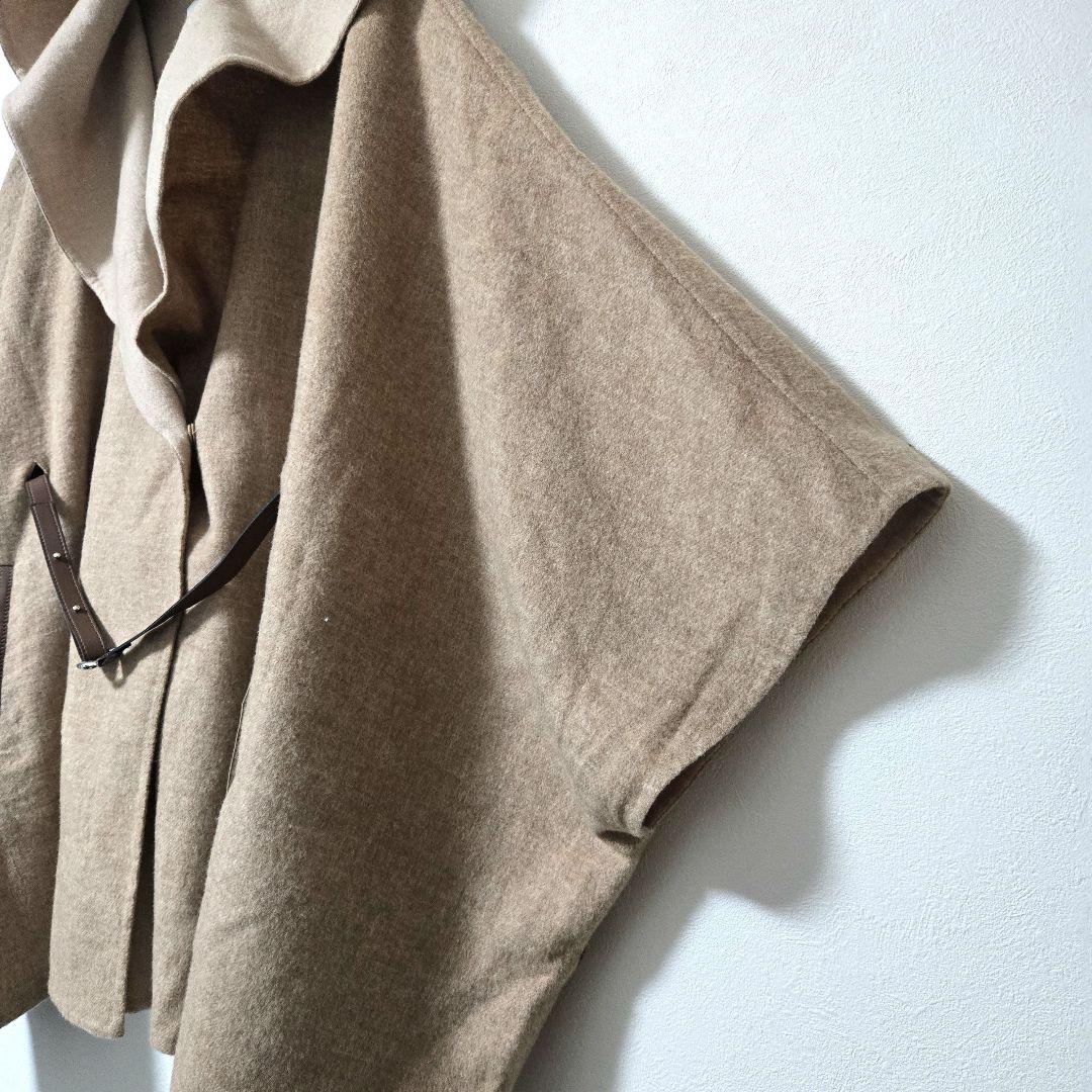 【美品】MORABITOケープ　ポンチョ　モラビトアウター　ケープポンチョ