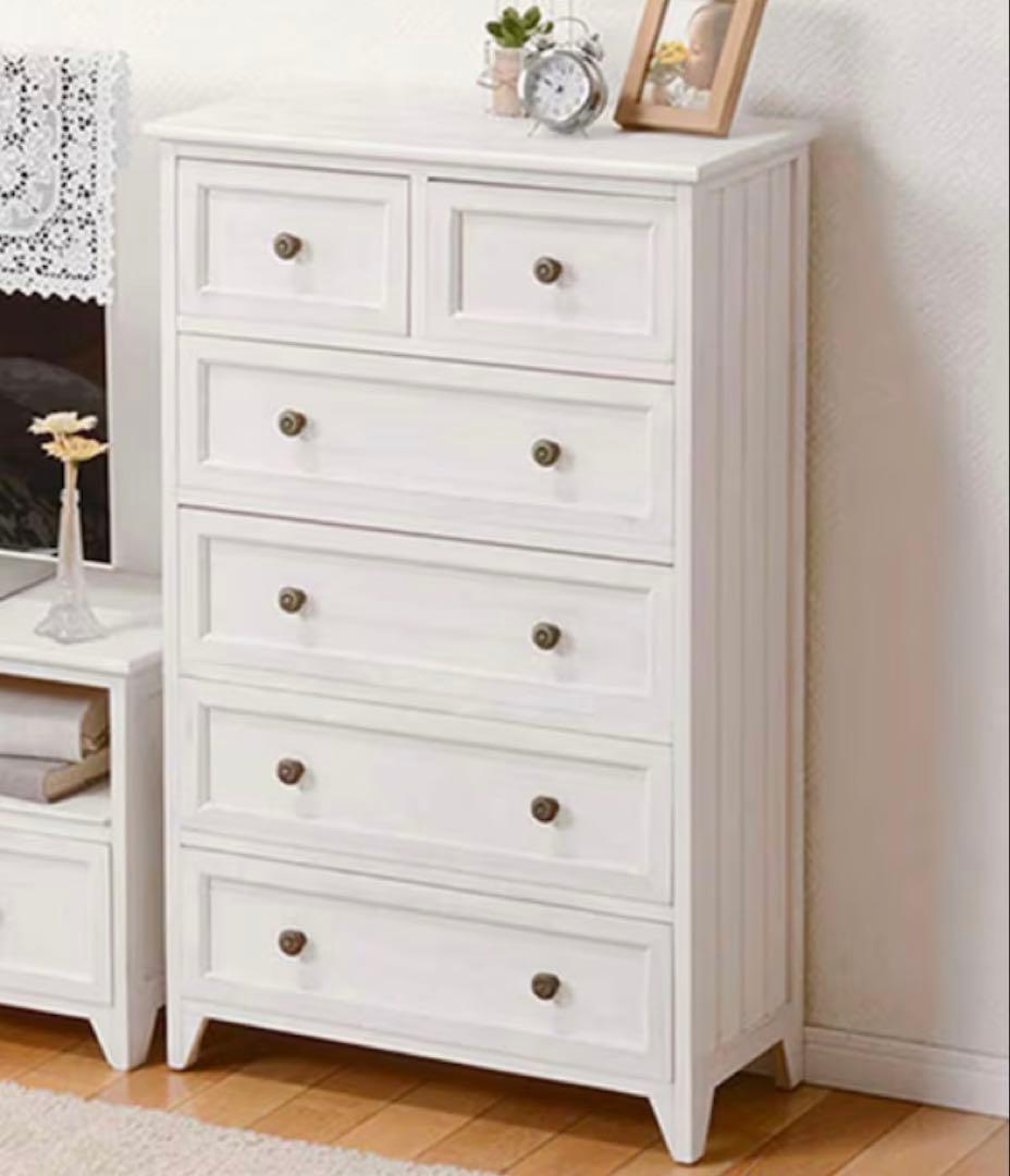 新品フレンチカントリー5段チェスト 幅60cm【静岡市引き取り5000円引き】
