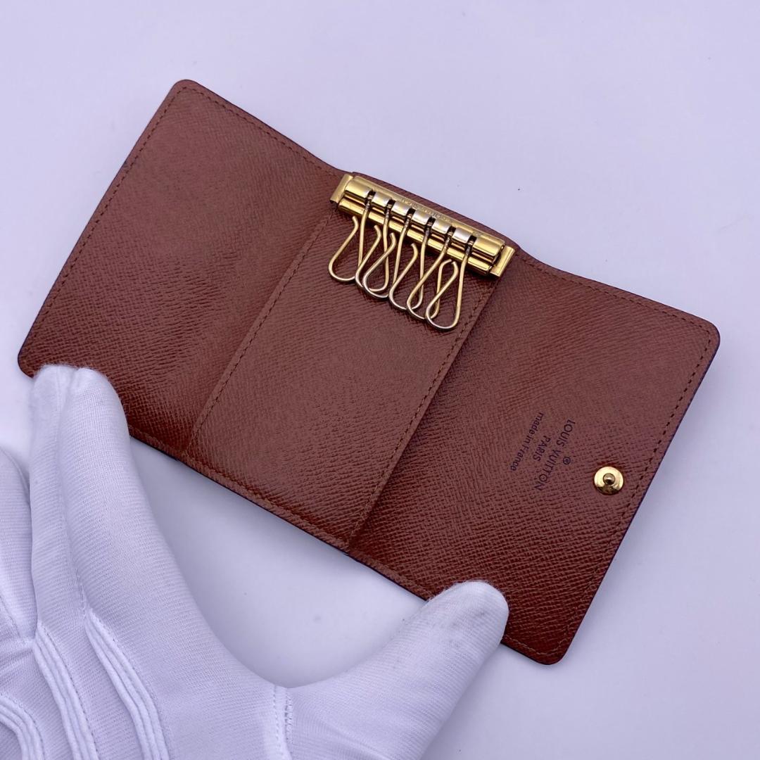 美品　ルイヴィトン　モノグラム　ミュルティクレ6　キーケース6連　茶