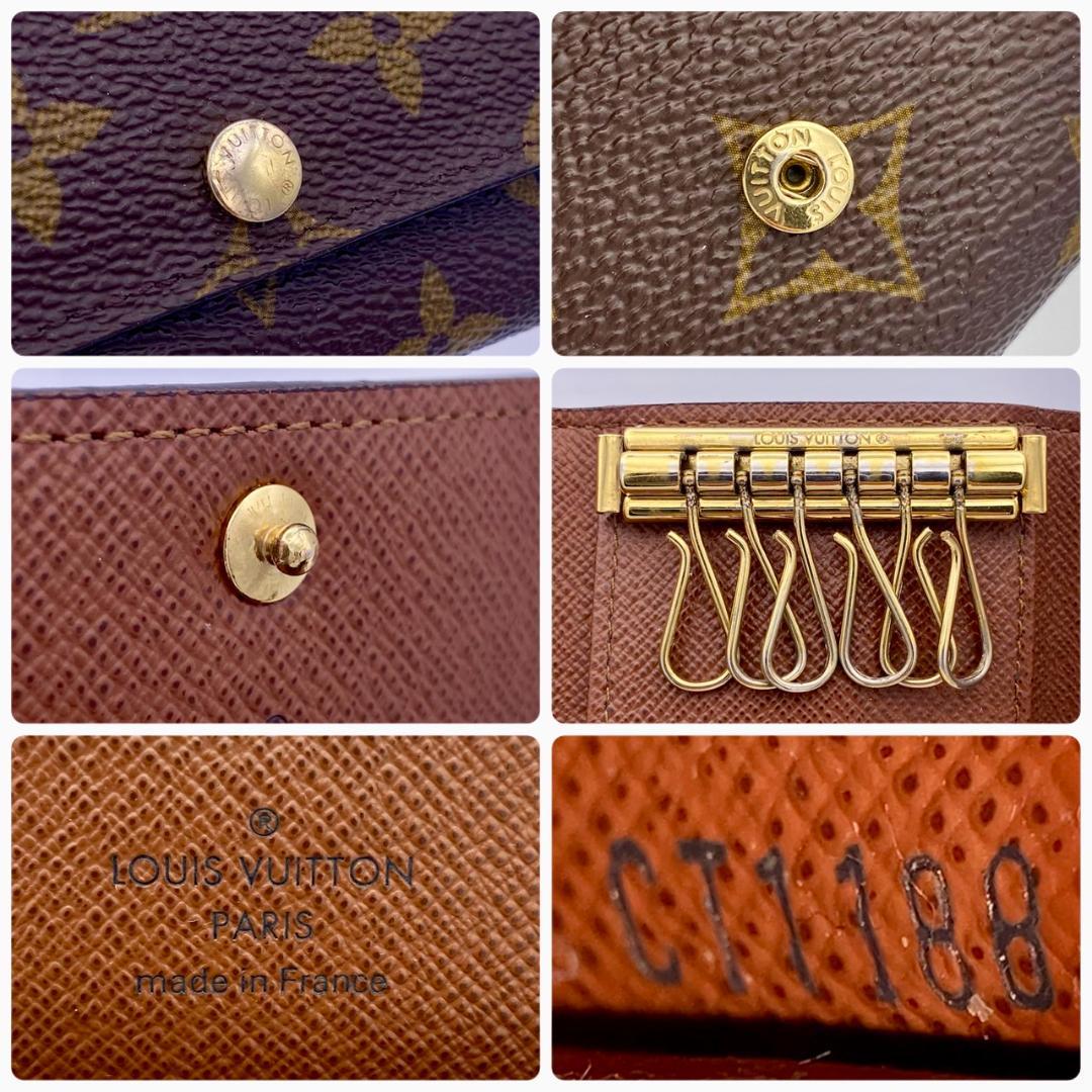 美品　ルイヴィトン　モノグラム　ミュルティクレ6　キーケース6連　茶