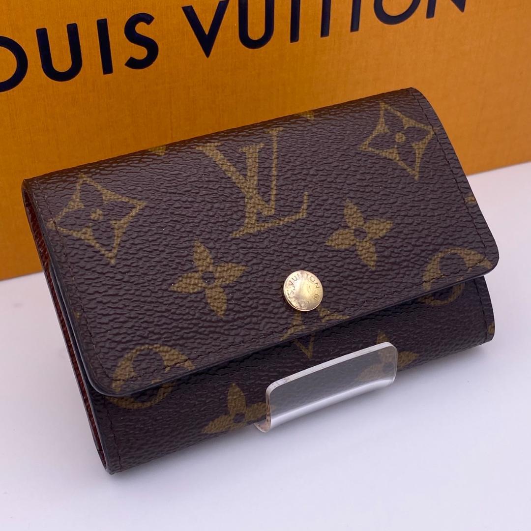 美品　ルイヴィトン　モノグラム　ミュルティクレ6　キーケース6連　茶