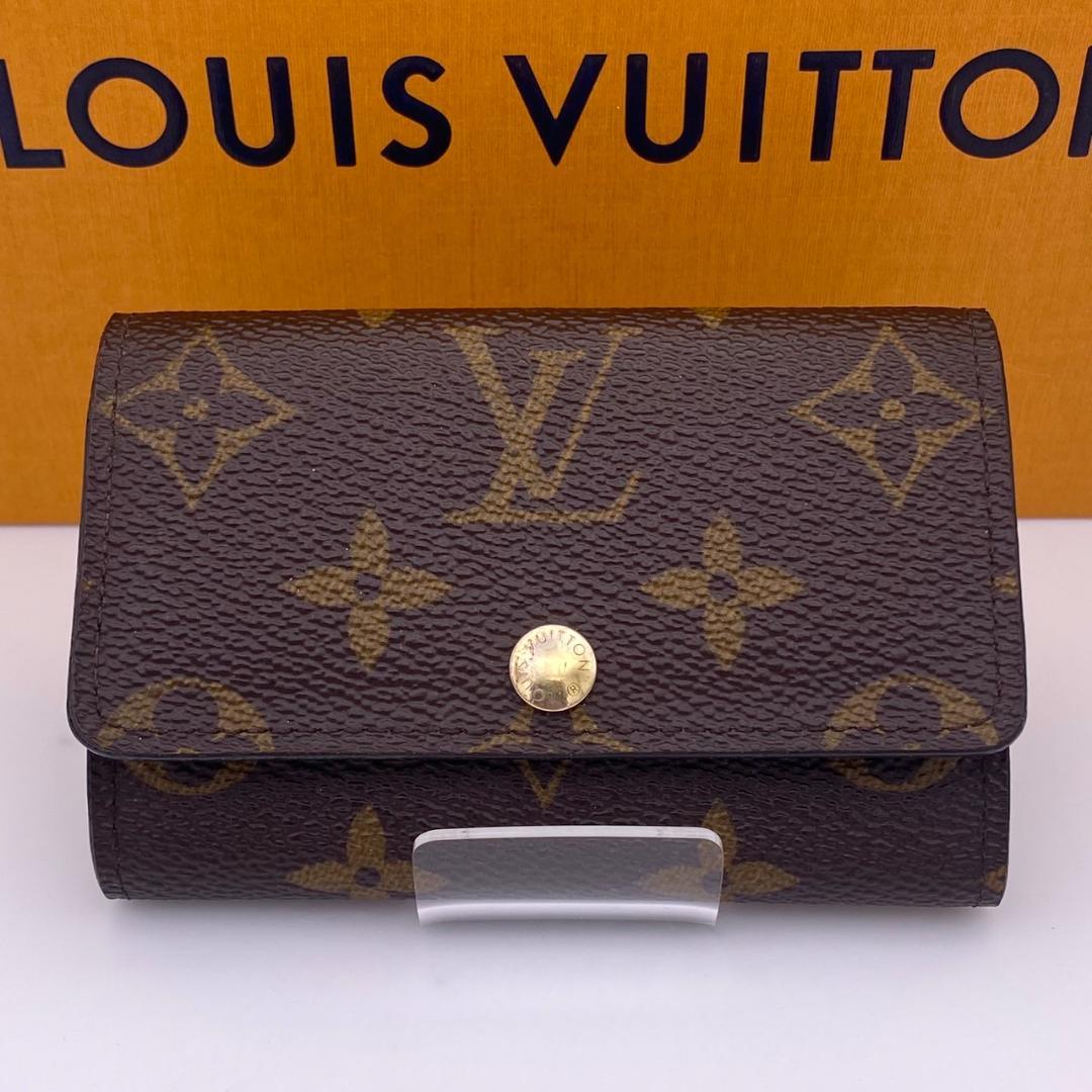 美品　ルイヴィトン　モノグラム　ミュルティクレ6　キーケース6連　茶